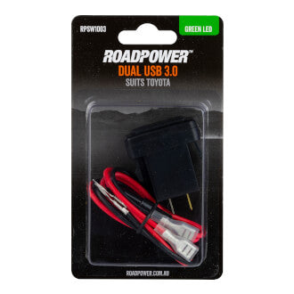 Switch Roadpower USB 3.0 Suits Toyota Includes Harness 39 x 21mm Green LED