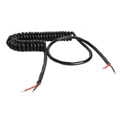 Suzi Coil 2 Core Bare Cable 100A Max Polyurethane Sheath 4.6m Working Length Long Tail