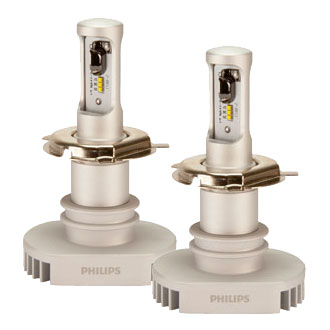 Philips LED Head Light Globe 12V H4 High/Low 6000K +160% More Light Ultinon LED (Pair)