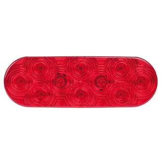 LED Stop Tail Lamp Oval 9-32V Grommet Mount Red Lens