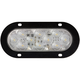 LED Reverse Lamp Oval 10 LED 9-32V Flange Mount White Lens