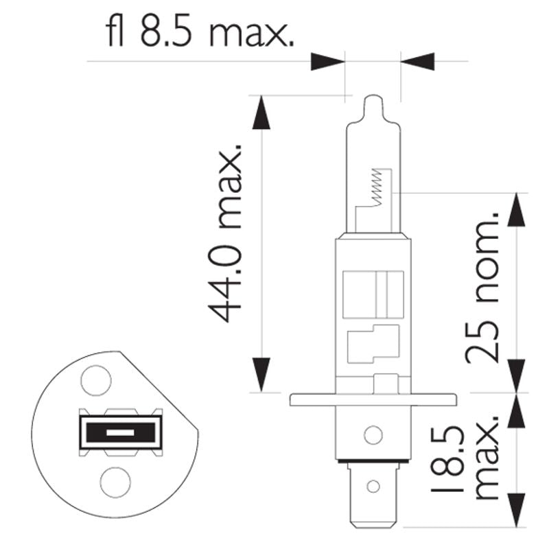 Philips Halogen Globe H1 12V 100W P14.5S Rally