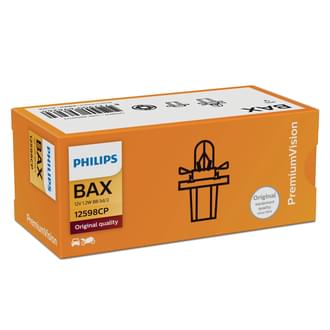 Philips Globe Dash/Panel Light 12V 1.2W Black BAX8.5D/2 Standard (Pack of 10)