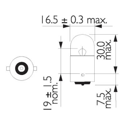 Philips Bayonet Globe 12V 5W BA15D R5W Standard (Pack of 10)