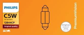 Philips Festoon Globe 12V 5W SV8.5 C5W 36 x 10.5mm Standard (Pack of 10)