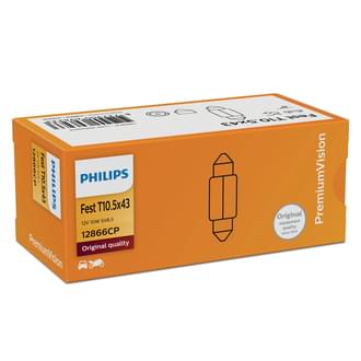 Philips Festoon Globe 12V 10W 41 x 10.5mm SV8.5 Standard (Pack of 10)