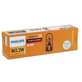 Philips Wedge Globe 12V W2.1x9.5D 2.2W Standard (Pack of 10)