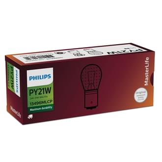 Philips Bayonet Globe Tail 24V 21W BAU15S MasterLife (Pack of 10)