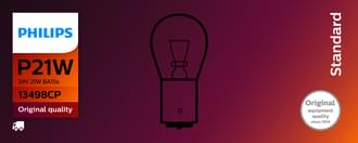 Philips Bayonet Globe 24V 21W BA15S Standard (Pack of 10)