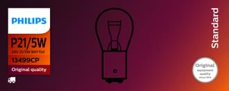 Philips Bayonet Globe 24V 21/5W BAY15D Standard (Pack of 10)