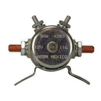 Intermittent Duty Solenoid 12V 100A NO Contacts Metal Side Curved Mount SAW-4203