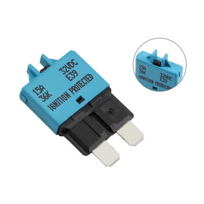 Circuit Breaker Blade (ATC) 28VDC 15A Manual Reset Type III Blue