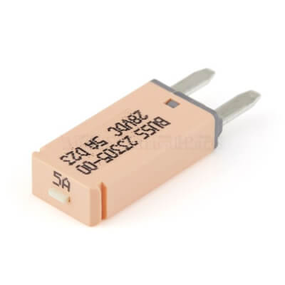 Circuit Breaker 5A 28V Mini Wedge Type III Manual Reset Tan