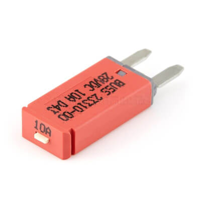 Circuit Breaker 10A 28V Mini Wedge Type III Manual Reset Red