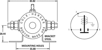 Intermittent Duty Solenoid 12V 100A N/O3 Terminal Metal Side Mount