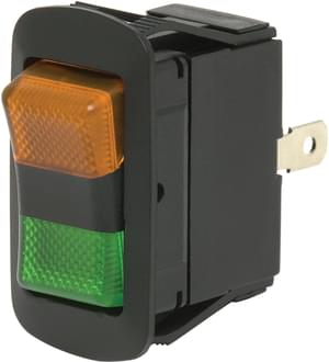Rocker Switch ON/OFF Illuminat ed Pilot LED Amber/Green