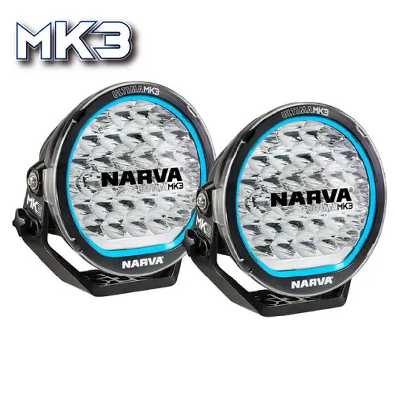 Narva ULTIMA 215 LED Hybrid Driving Pair With Wiring Loom Black MK3 71744
