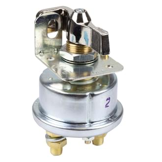 Battery Master Switch 6-36V 125A Cont. NO+Field Contacts Chrome Lock Out