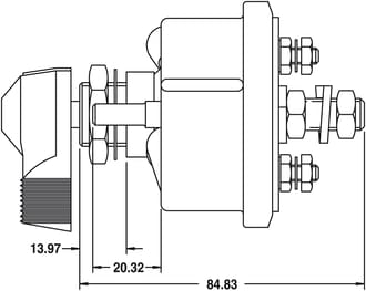 Battery Master Switch 6-36V 125A Continuous Normally Open Field Contacts Pin Locator