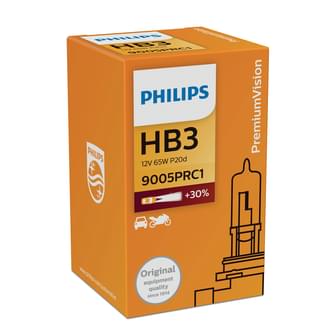 Philips Halogen Globe HB3 12V 65W P20D Premium +30% Extra Light Boxed (Single)