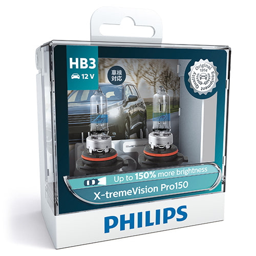 Philips Halogen Globe HB3 12V 60W P20D +150% More Light 3400K X-TremeVision Pro150 (Twin Pack)