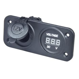 DC Socket & Voltmeter Panel Mount DC Socket 6 - 30VDC Voltmeter 5 - 30VDC