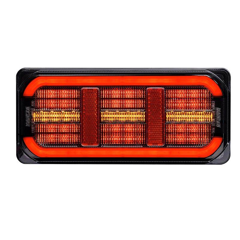 LED Rear Combination Lamp 10-30V Stop/Tail/Ind/Ref Glowtech Tail 220x100x37mm