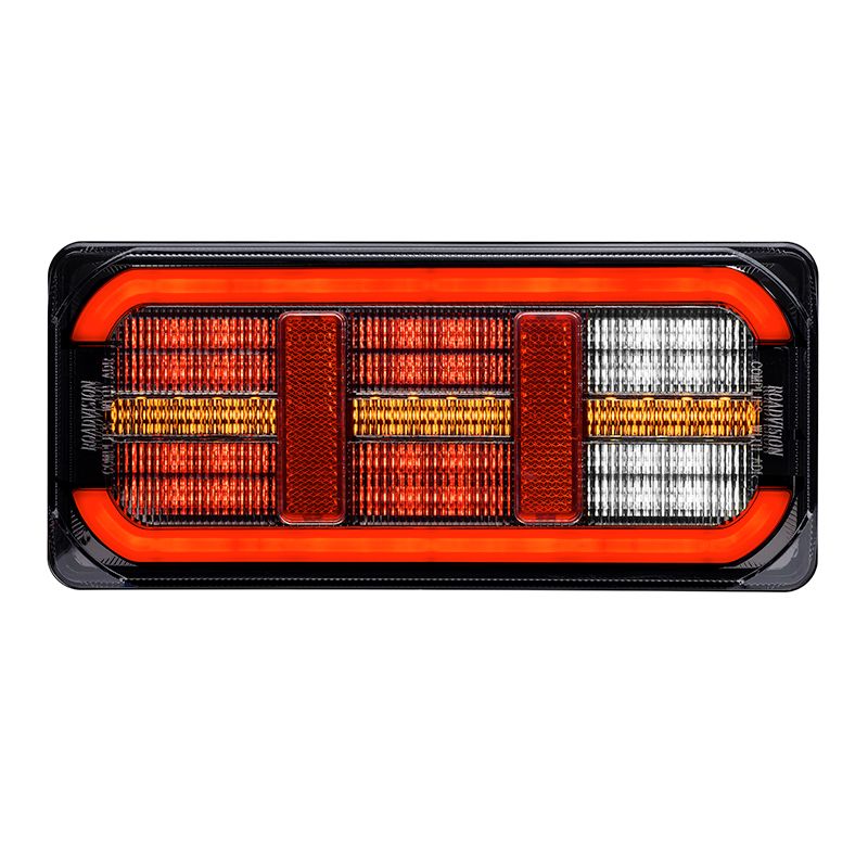 LED Rear Combination Lamp 10-30V Stop/Tail/Ind/Rev/Ref Glowtech Tail 220x100x37mm