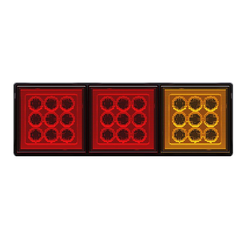 LED Rear Combination Lamp 10-30V Stop/Tail/Ind/Reverse Triple Surface Mount 282x95mm