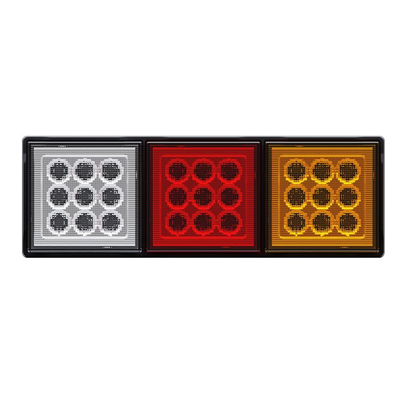 LED Rear Combination Lamp 10-30V Stop/Tail/Ind/Reverse Triple Surface Mount 282x95mm