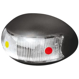 Roadvision LED Clearance Light Amber Red 10-30V 2 LED Oval 60x37mm Lens Clear Base Black 2.5mt Lead