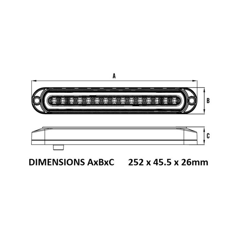 LED Rear Sequential Ind/Tail [Glowtech] 12V Blacked Out Lens