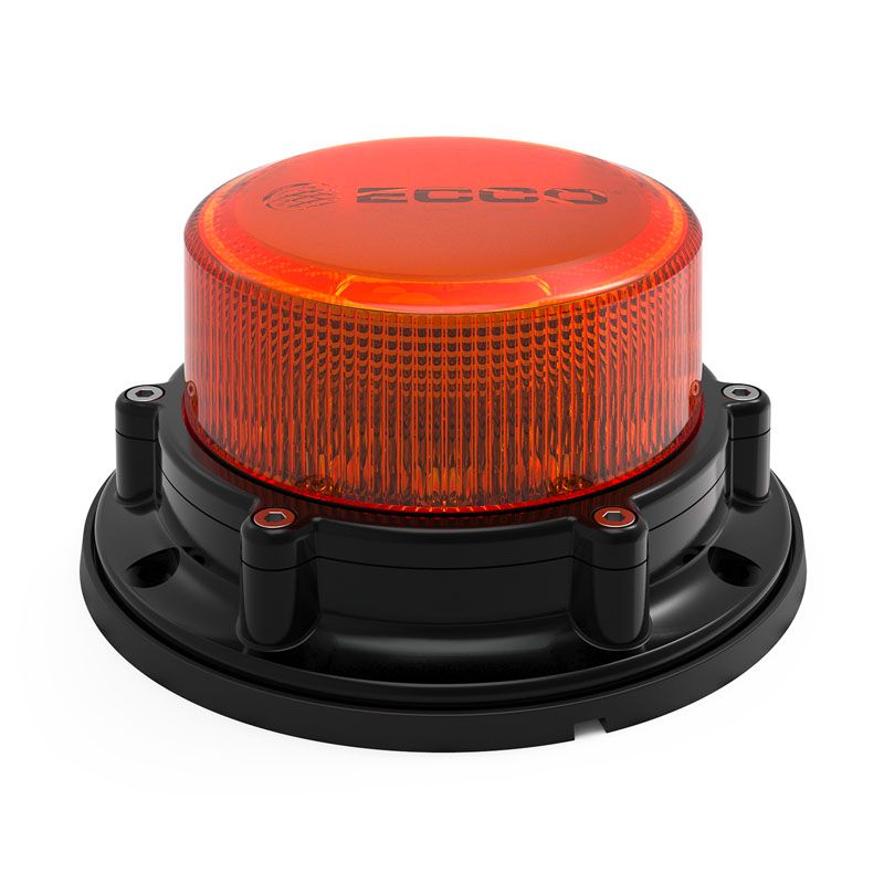 HEAVY DUTY LED AMBER BEACON 3 BOLT FIXED MOUNT 12/24V 20  FLASH PAT CLASS 1 IP69K