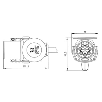 EBS Trailer Plug 24V Screw Terminals 15/17mm