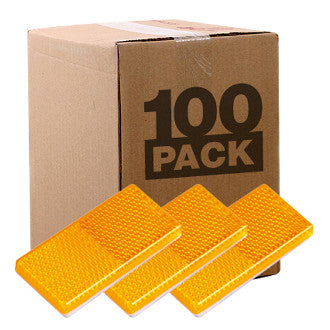 Roadvision Reflector Adhesive Amber Rect. 65x30x8mm Bulk Pkt of 100