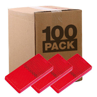 Roadvision Reflector Adhesive Red Rect 65 x 30 x 8mm Bulk Pack of 100