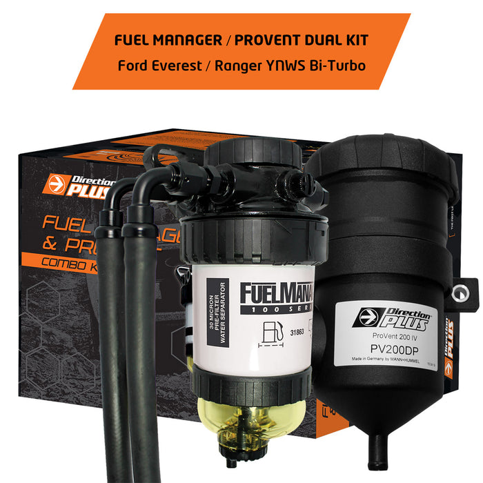 Fuel Manager Pre-Filter + Provent Kit Suits Ford Ranger, Raptor PXIII Bi-Turbo (2019-2020)
