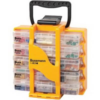 Fuse Caddy Assortment Kit 275 Pieces5 Tray LP Mini, Mini Blade, Wedge, Maxi, Fusible Link FM
