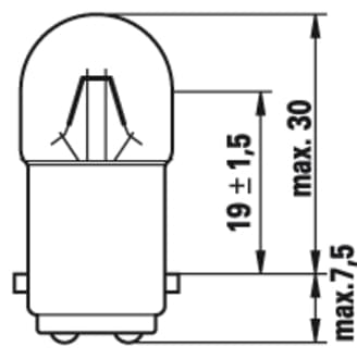 Tungsram Bayonet Globe 24V 5W BA15S R5W Standard (Pack of 10)