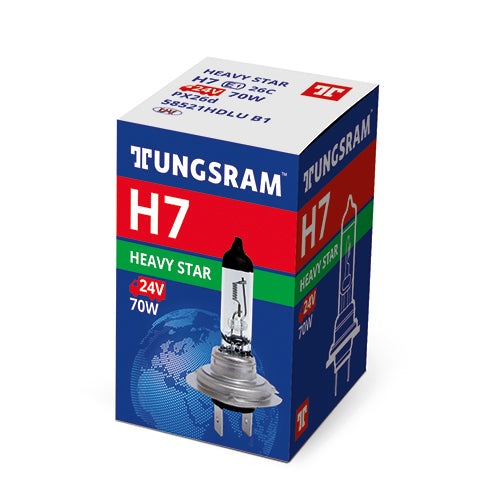 Tungsram Halogen Globe H7 24V 70W PX26D Heavy Star Boxed (Single)