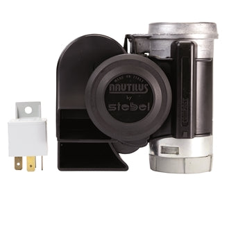 Air Horn Dual Tone 24V 530 & 680Hz Tones 139dB Black Housing