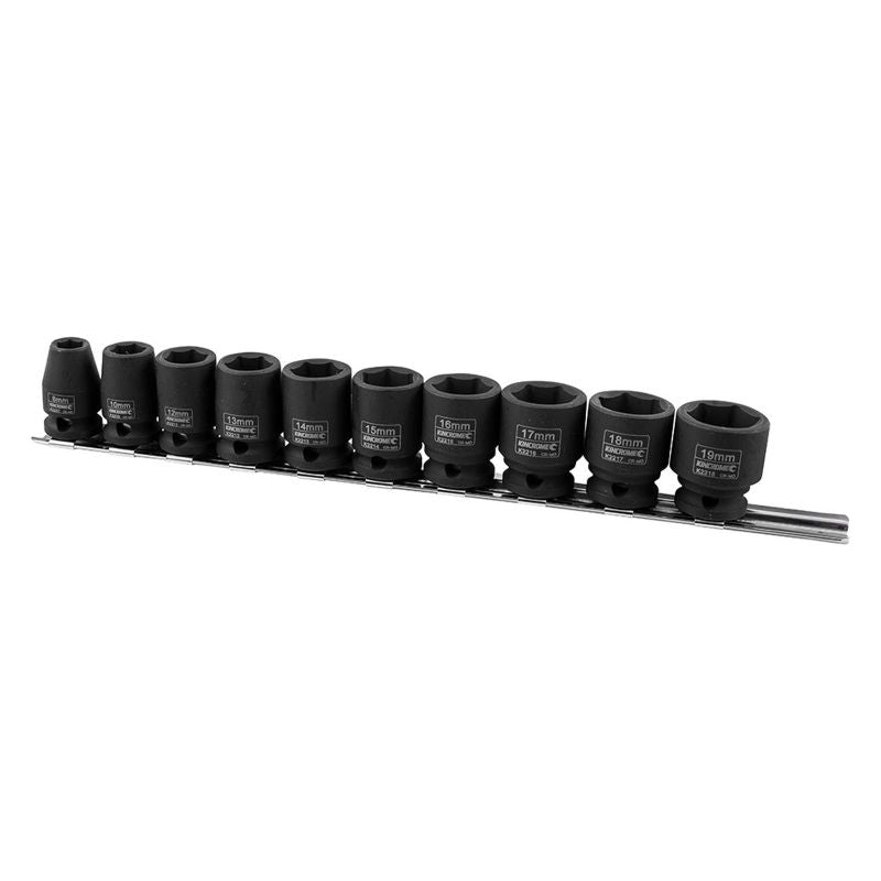Kincrome Impact Socket Rail 3/8" Drive 10 Piece - Metric