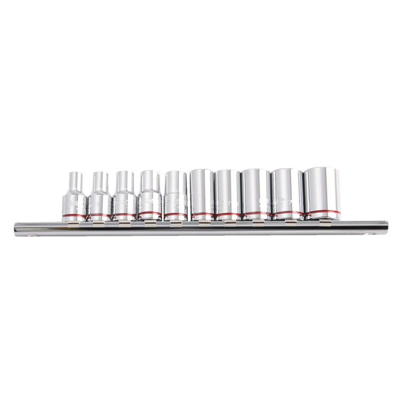 Socket Rail 10 Piece 1/4" Drive (Mirror Polish) - Imperial