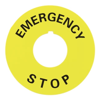 E Stop Label Sticker Label Emergency Stop Suits Kissling E-Stop Range 30mm Inside Diameter ...