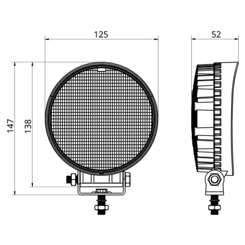 27W LED Work Light 90° Flood Beam 10-30V 1450lm IP69K