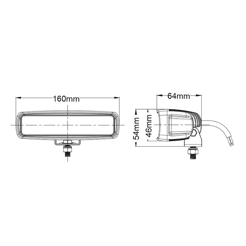 30W LED Work Light 40° Flood Beam 10-30V 2520lm IP69K