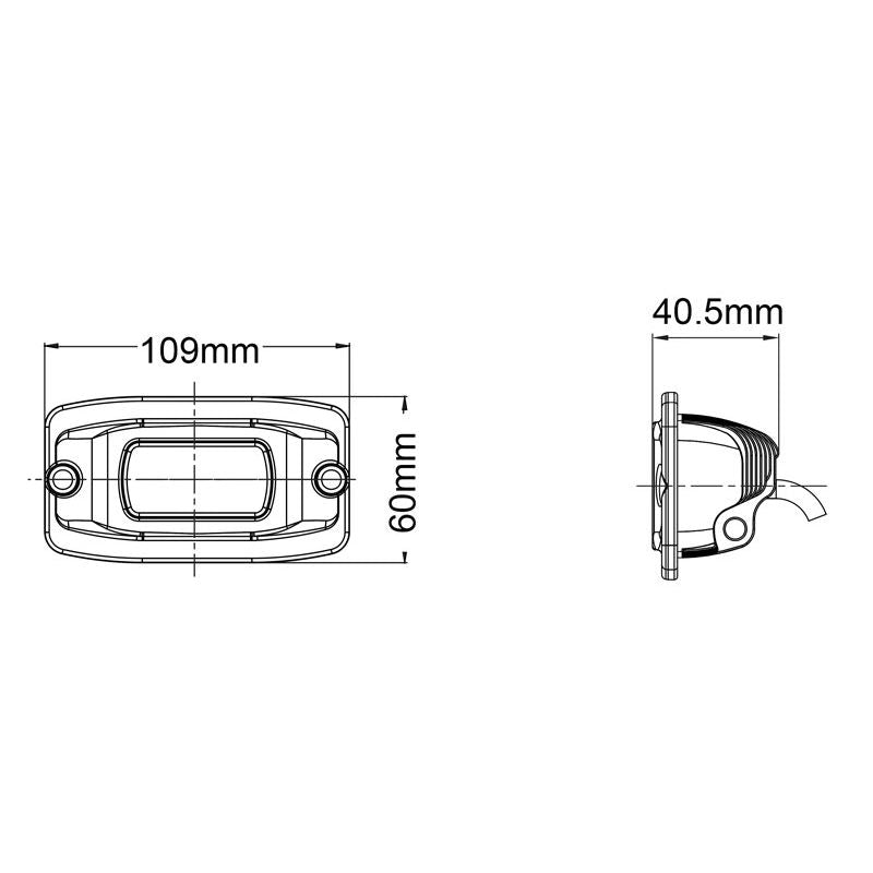 10W LED Work Light 60° Flood Beam 9-32V 1060lm IP68