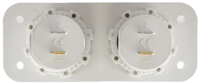 White dual panel mount digital VOLTMETER 12/24V LED Display