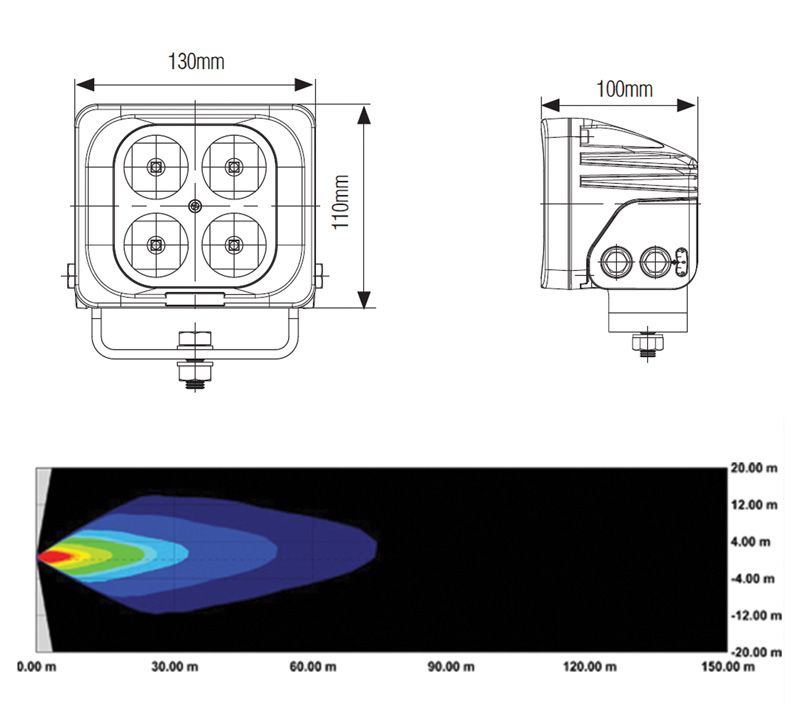40W LED WORK LIGHT 40 DEGREE FLOOD BEAM 9-36V 3600LM IP68 **CLEARANCE**