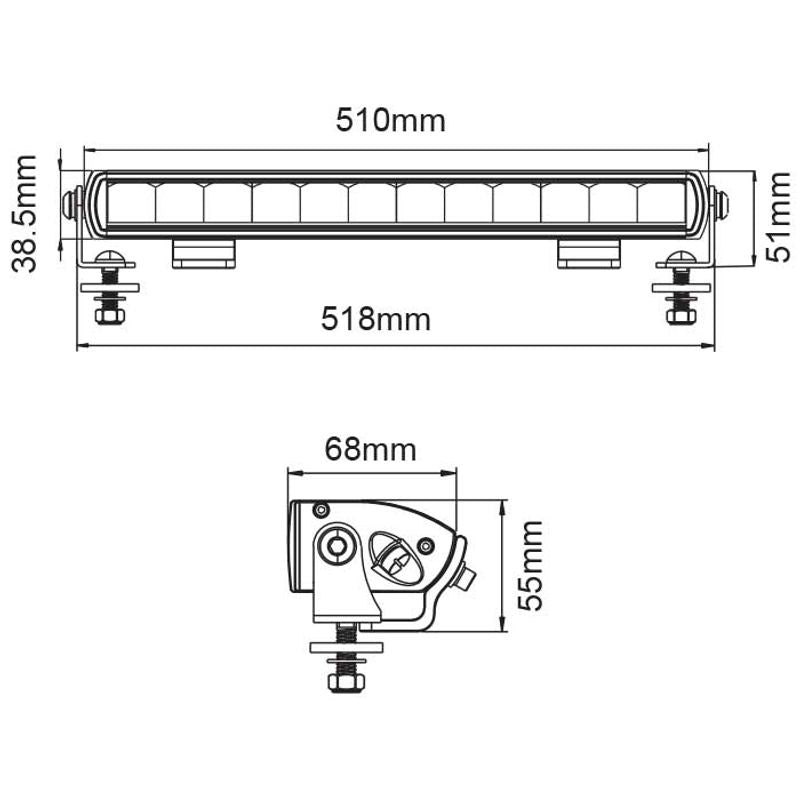 20" LED Slim Light Bar 90W 18x5W LEDs Combo Beam 9-36V IP69K